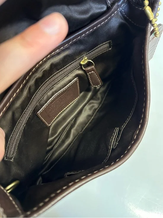 Coach Dark Brown Signature Canvas and Leather Shoulder Bag - Picture 6 of 9